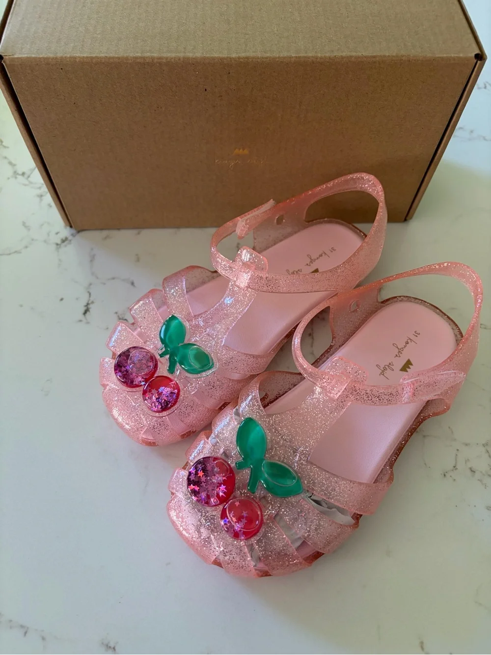 NIB $68 Konges Sløjd Lilo Sandals in Cherry Sparkly Pink EU 31, US 13.5